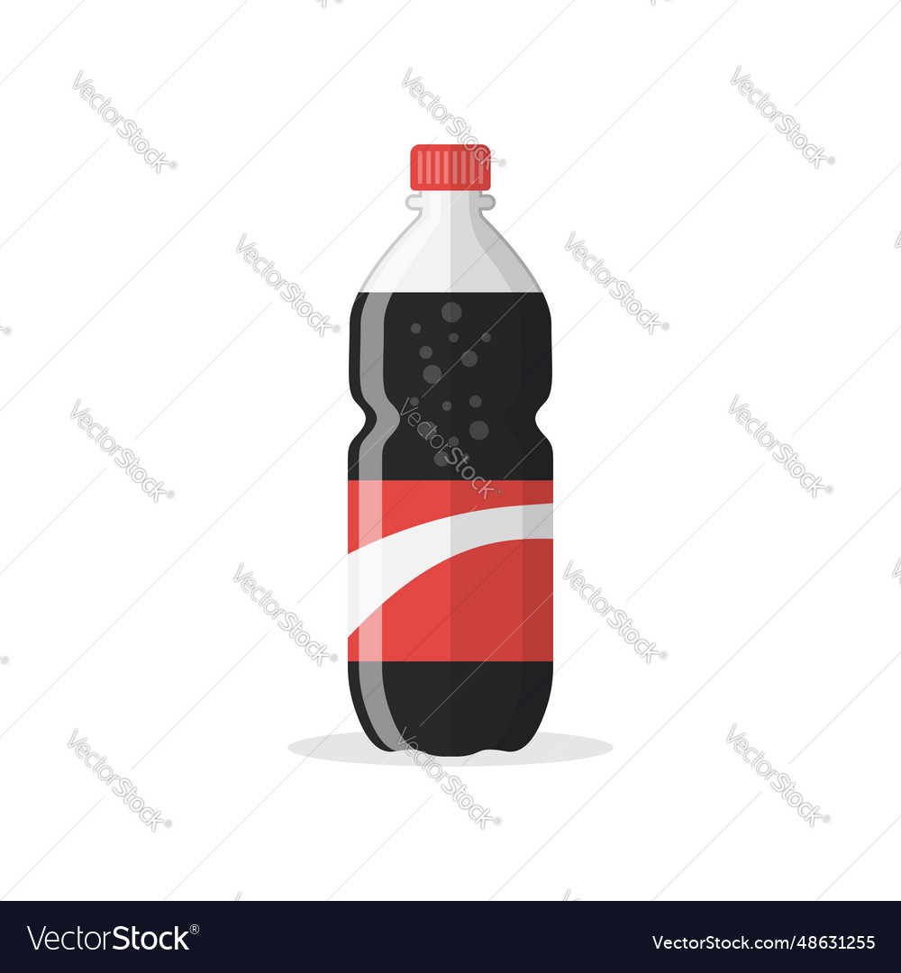 Soda drink icon in flat style plastic bottle Vector Image