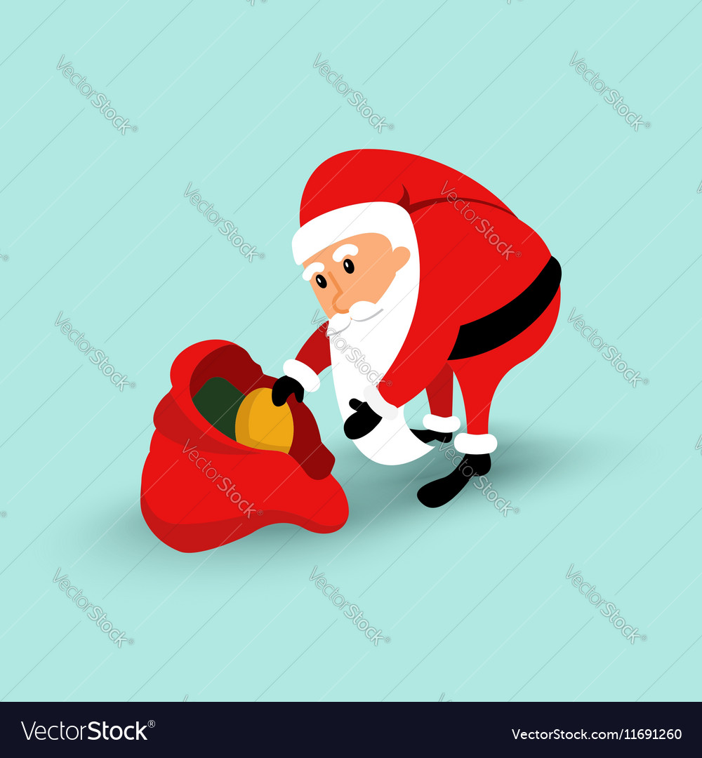 Cartoon santa claus sitting on a chair and read Vector Image