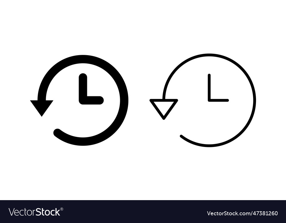 History icon set recent event history Royalty Free Vector