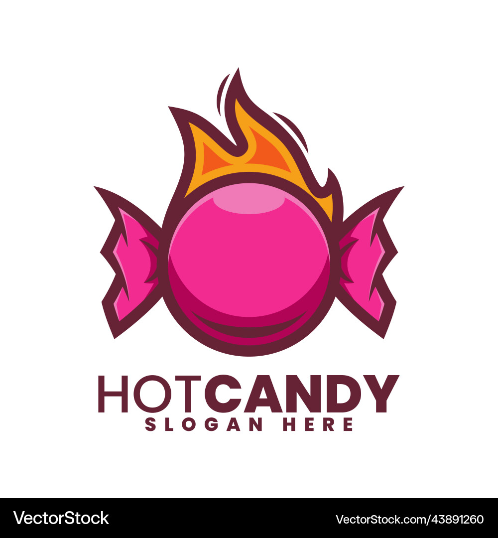 Logo hot candy simple mascot style Royalty Free Vector Image