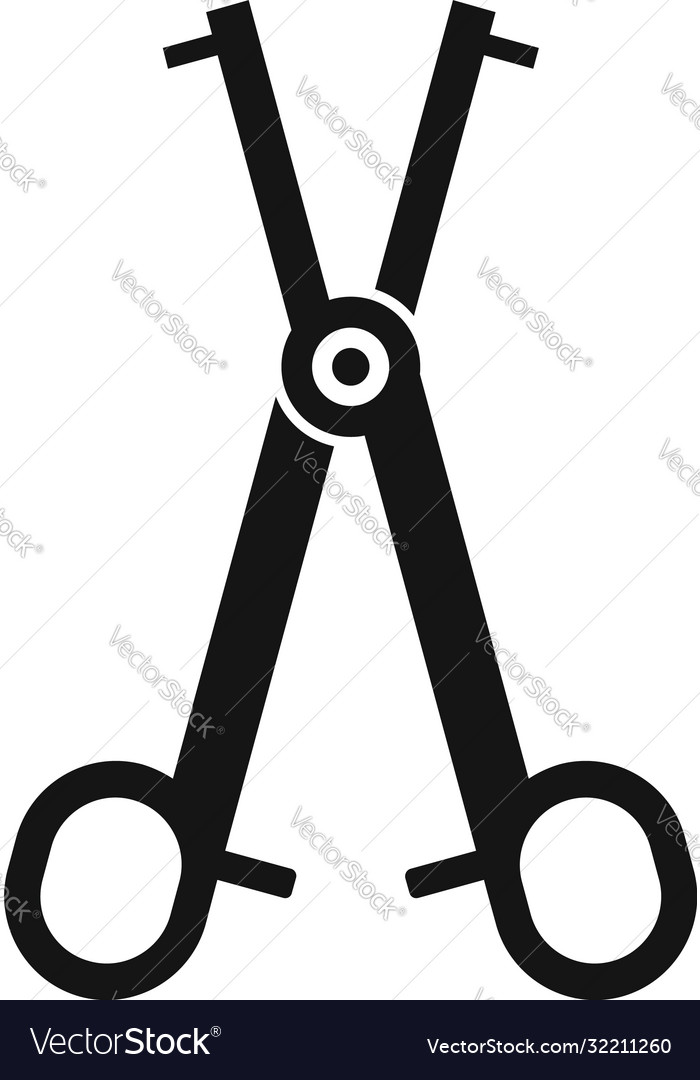 Piercing scissors icon simple style Royalty Free Vector