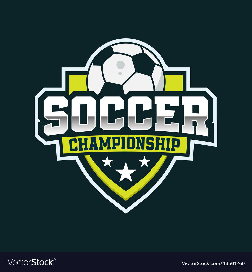 Soccer championship logo design Royalty Free Vector Image