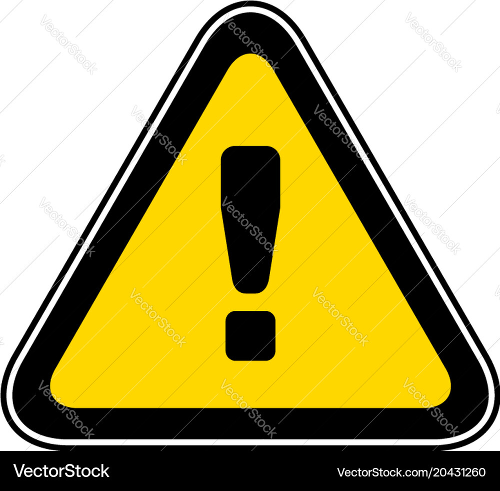 Triangular warning hazard symbol Royalty Free Vector Image
