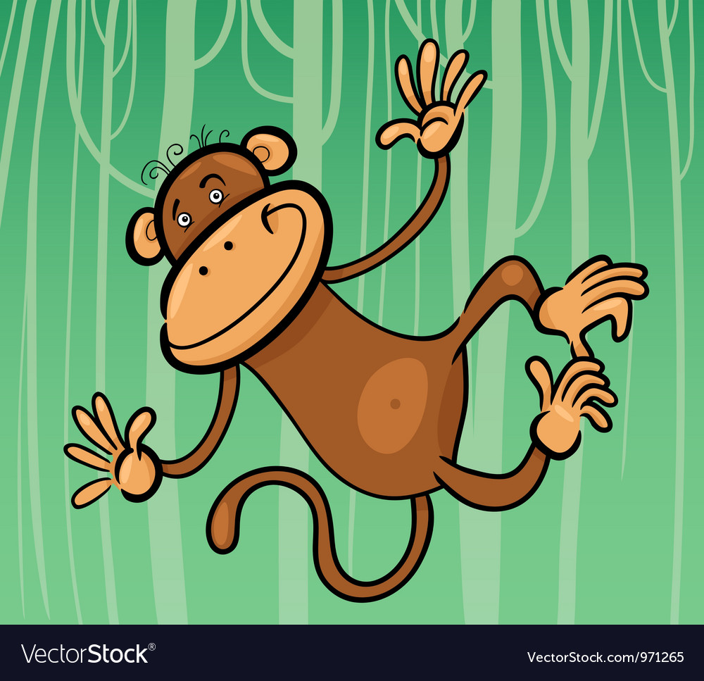 Cartoon of funny monkey Royalty Free Vector Image Cartoon of funny monkey Royalty Free Vector Image