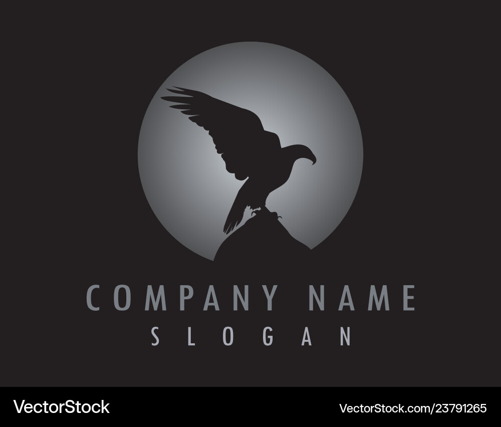 Eagle black background Royalty Free Vector Image