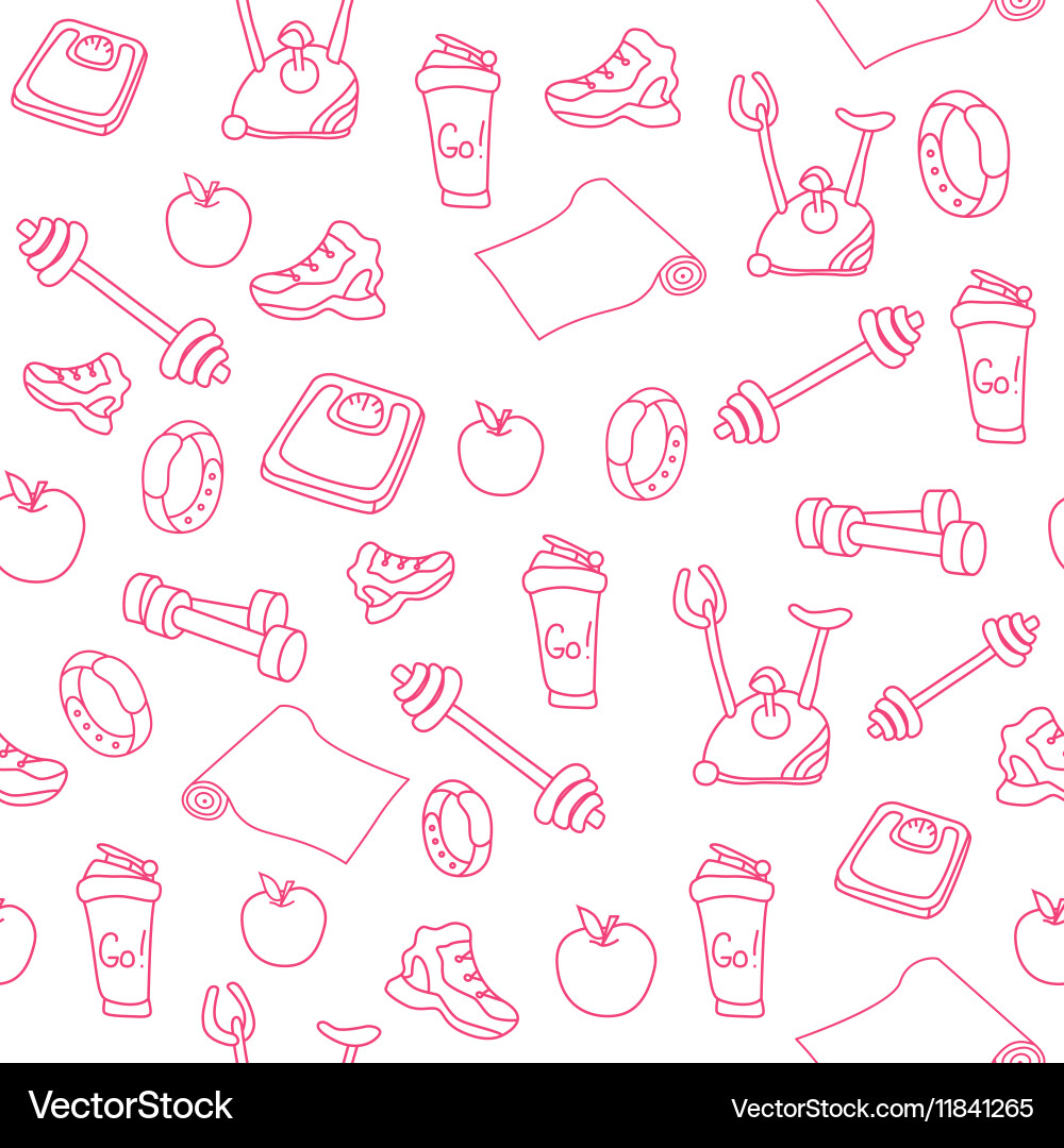 Fitness seamless pattern Royalty Free Vector Image