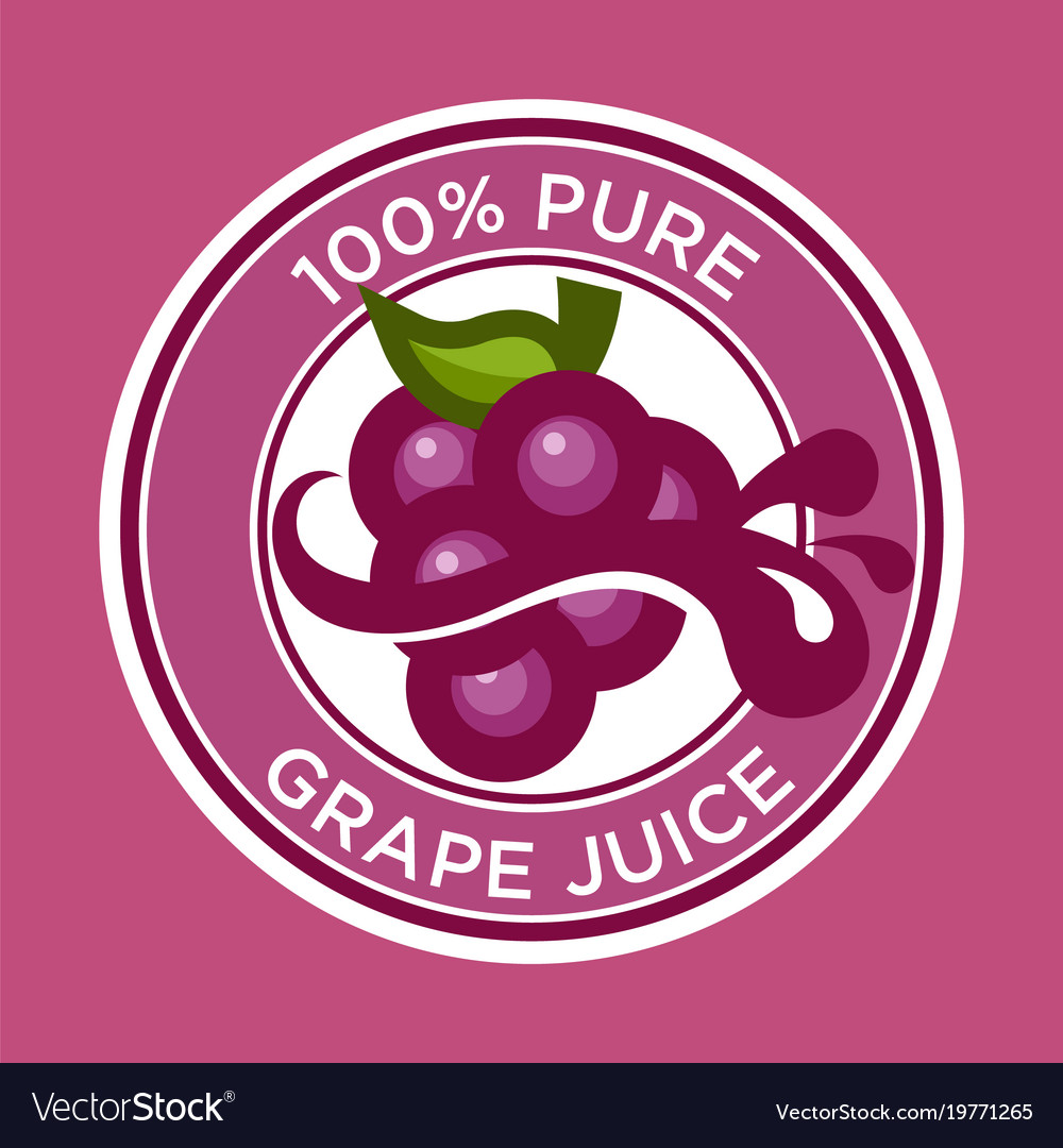 Grape juice label Royalty Free Vector Image VectorStock
