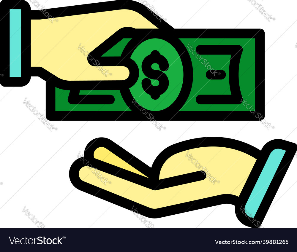 Money cash corruption icon color outline Vector Image