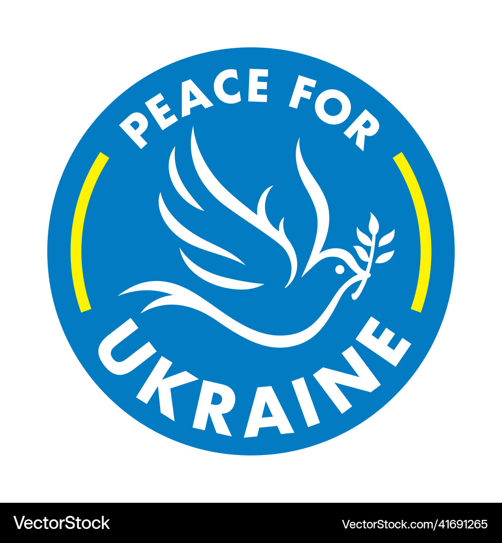 Peace for ukraine dove sign Royalty Free Vector Image