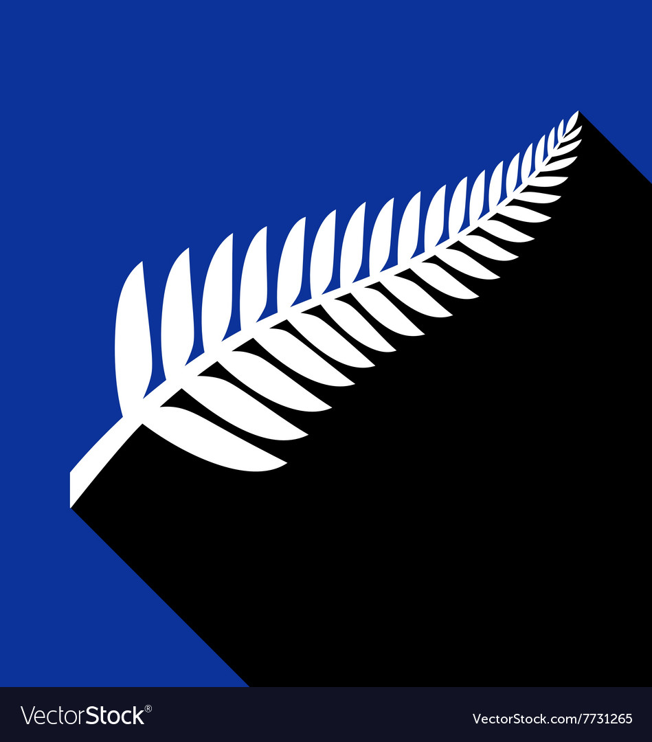 Silver fern with shadow Royalty Free Vector Image