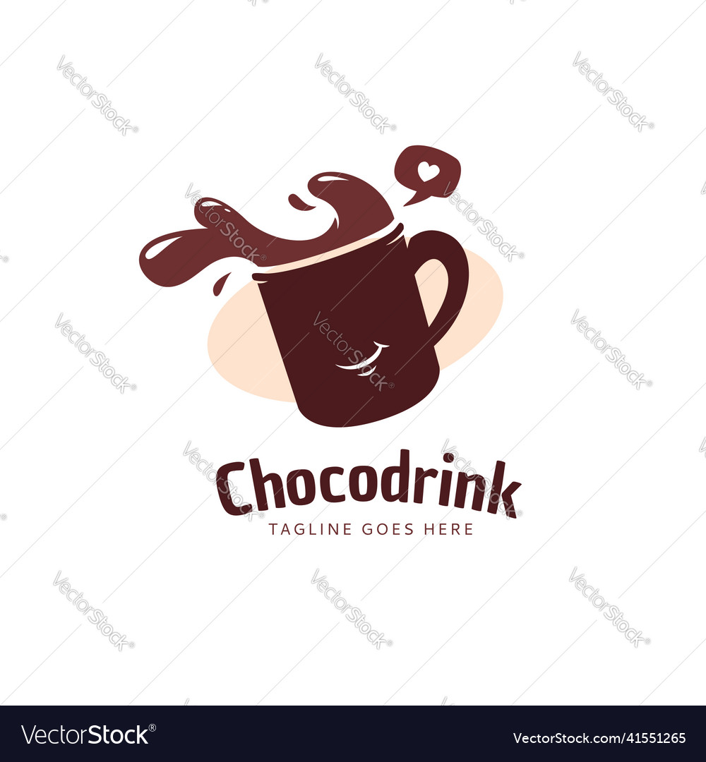 Smile happy chocolate drink logo icon concept Vector Image