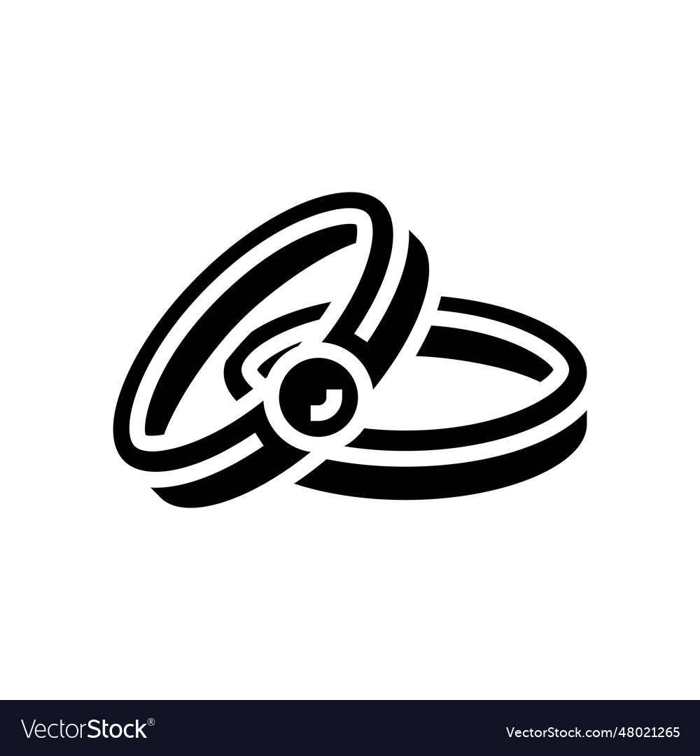 Wedding rings love glyph icon Royalty Free Vector Image