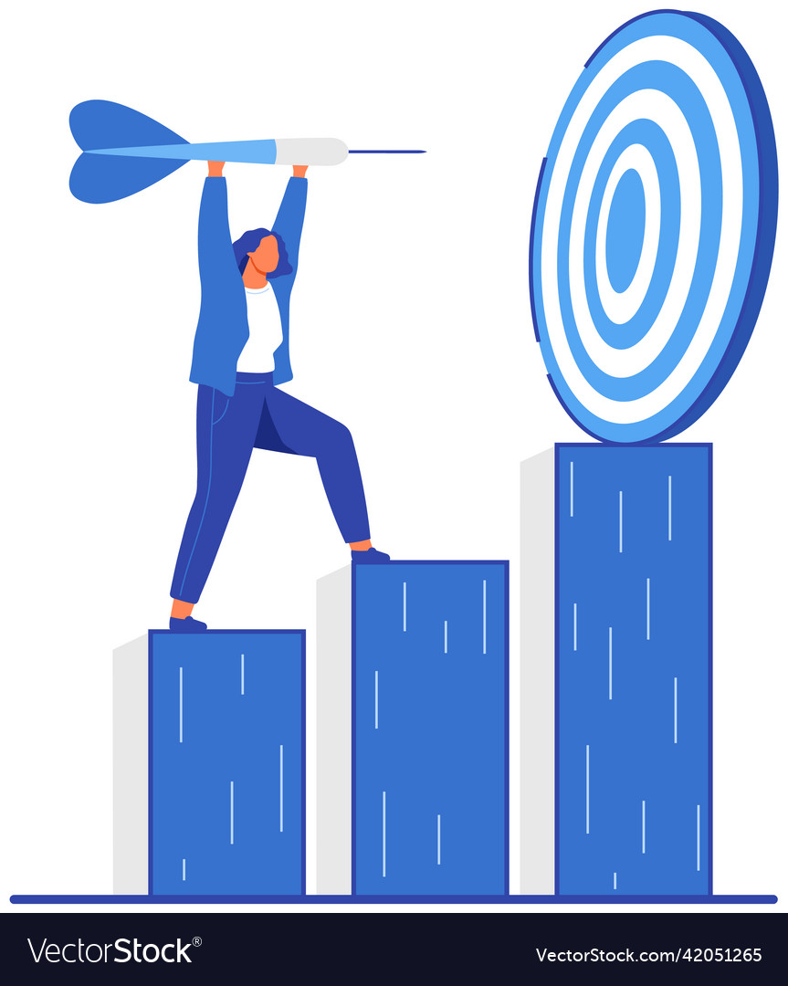 Working with big target with arrow business Vector Image