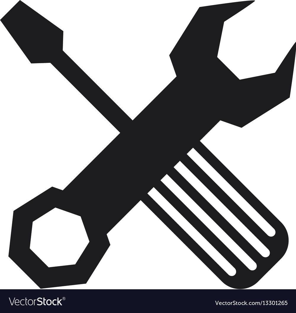 Wrench and screwdriver construction tool Vector Image