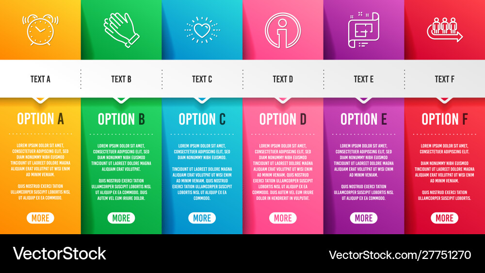 Clapping hands alarm clock and info icons set Vector Image
