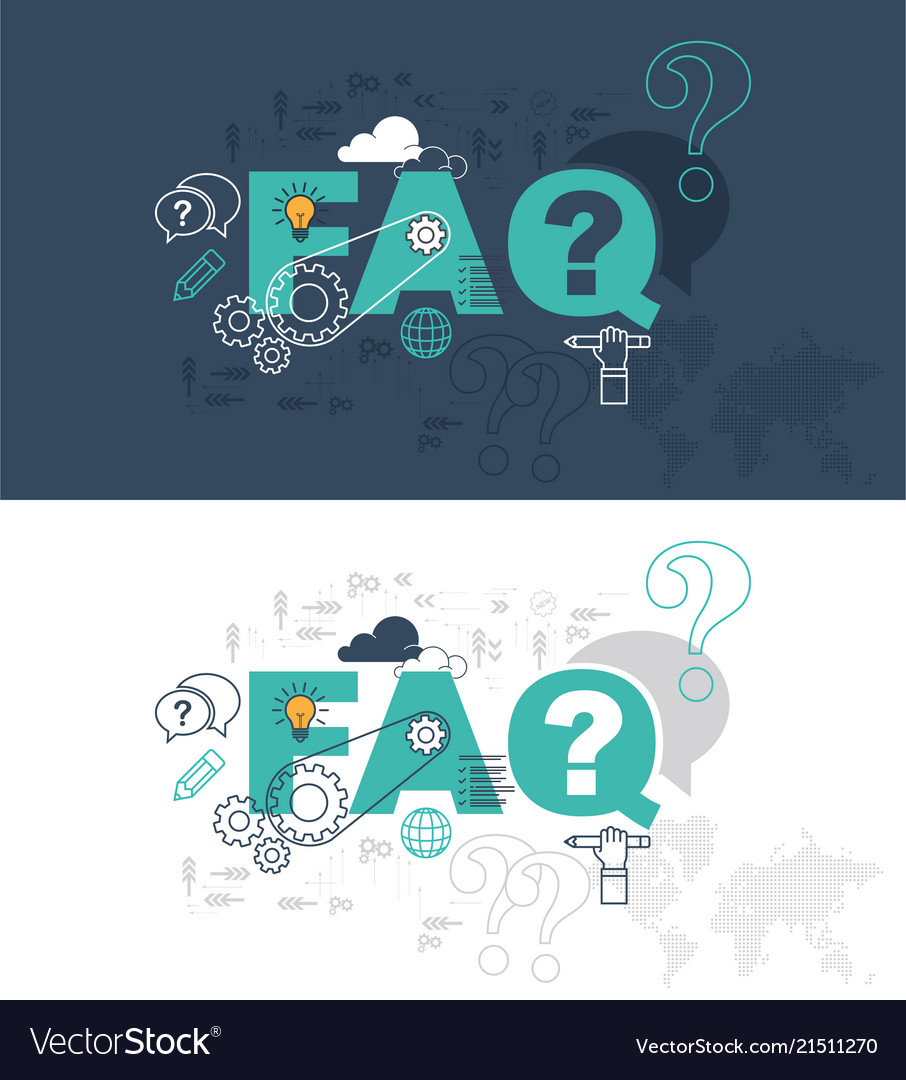 Faq website banner design concept Royalty Free Vector Image