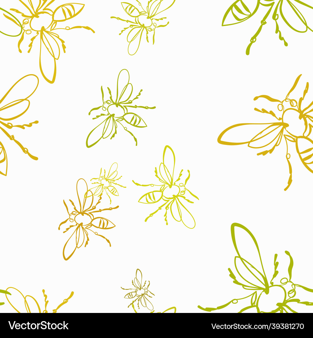 Wasp bee insect bug seamless bright pattern Vector Image