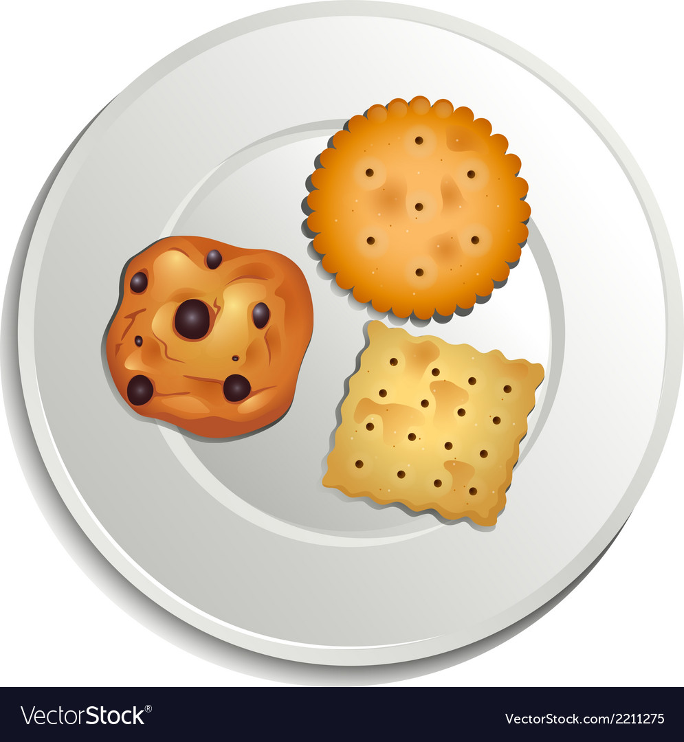 A plate with biscuits Royalty Free Vector Image