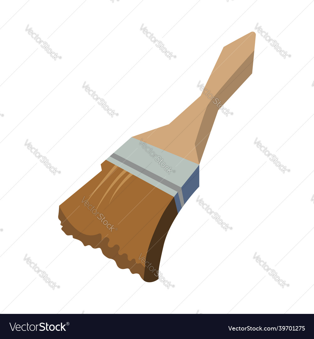A wall brush with brown bristles and wooden Vector Image