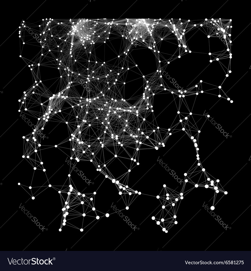 Connection structure wireframe Royalty Free Vector Image