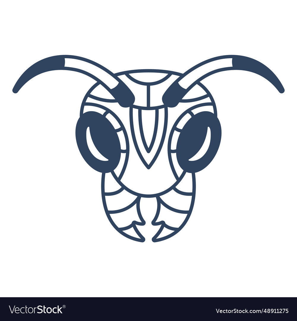 Mandala ant head stroke Royalty Free Vector Image