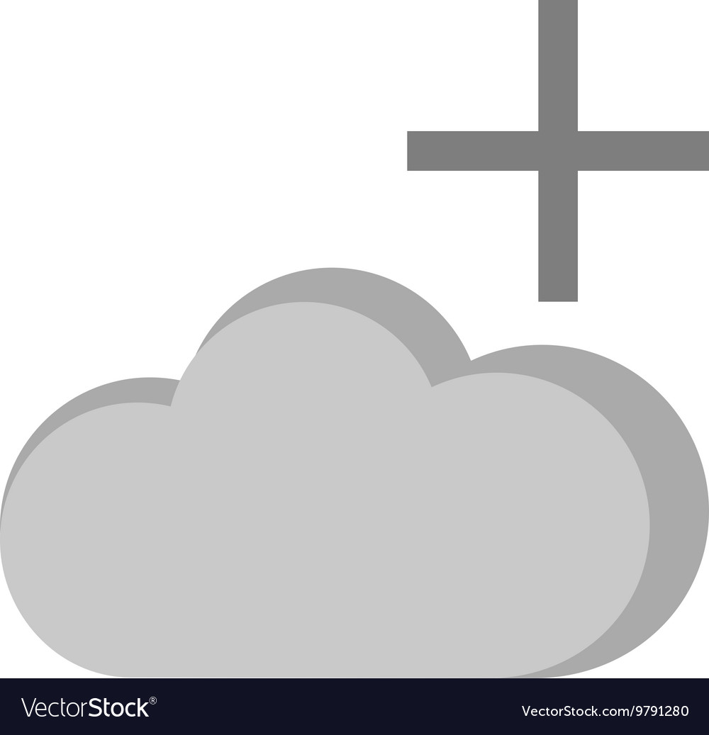 Add cloud Royalty Free Vector Image - VectorStock