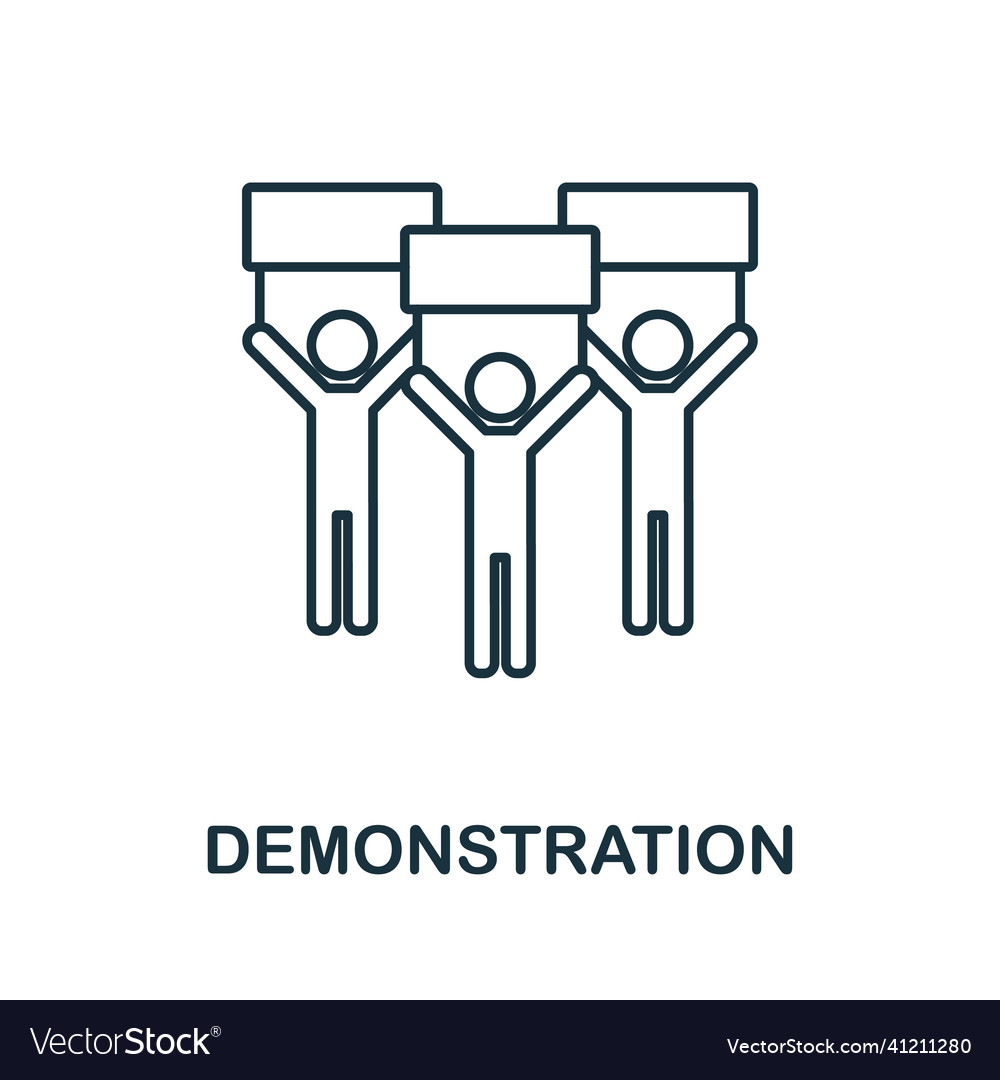 Demonstration icon line element from big city Vector Image