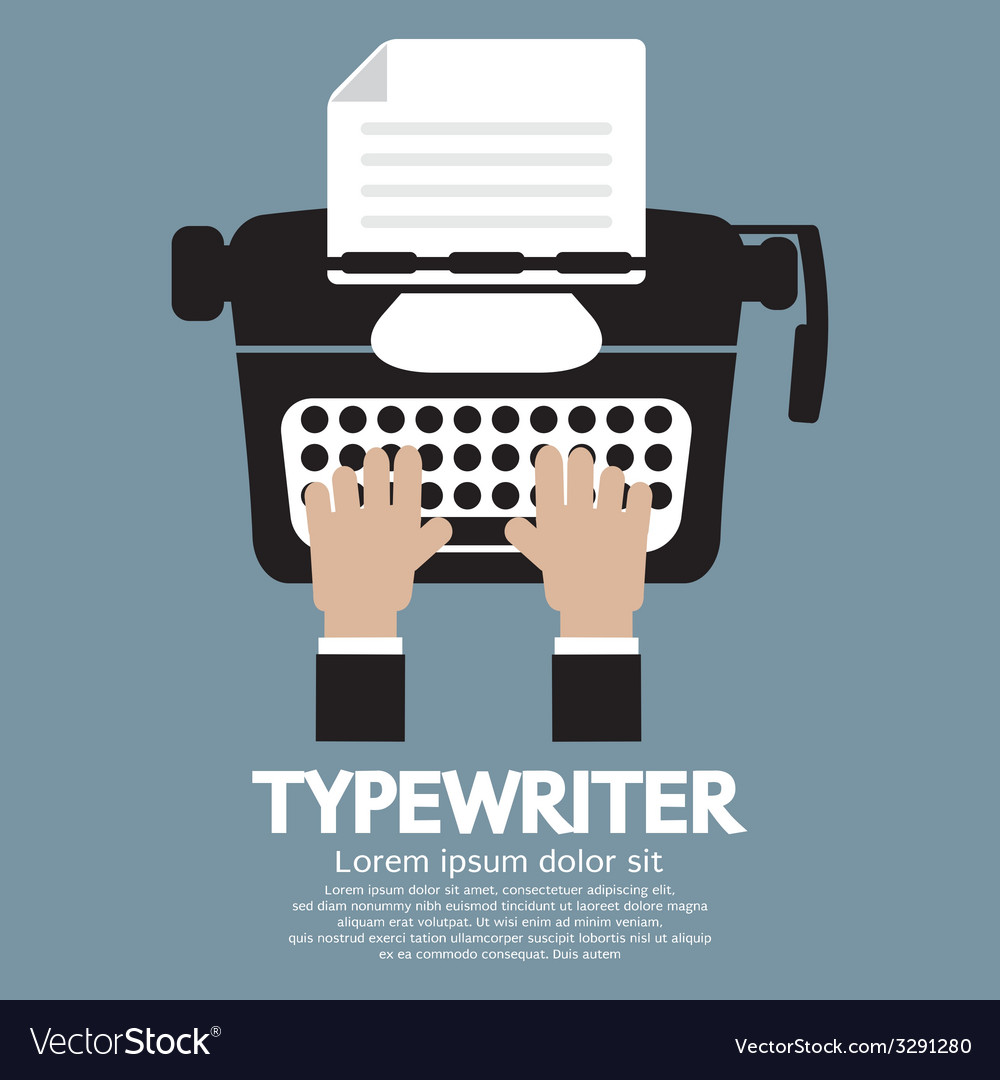 Flat design of typewriter the classic typing Vector Image