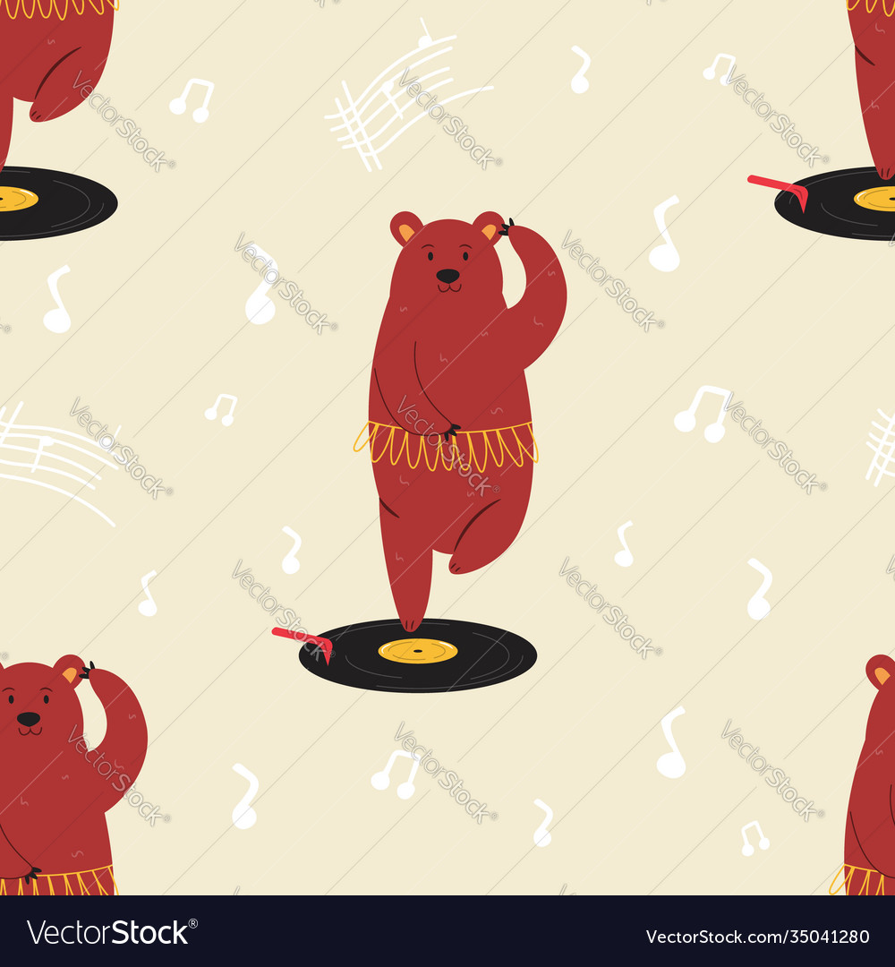 Funny seamless pattern with a dancing ballerina vector image Funny seamless pattern with a dancing ballerina