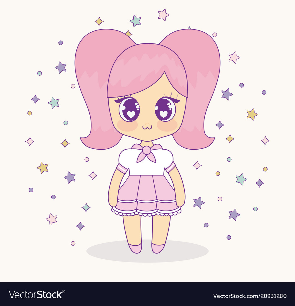 kawaii anime girl design royalty free vector image vectorstock