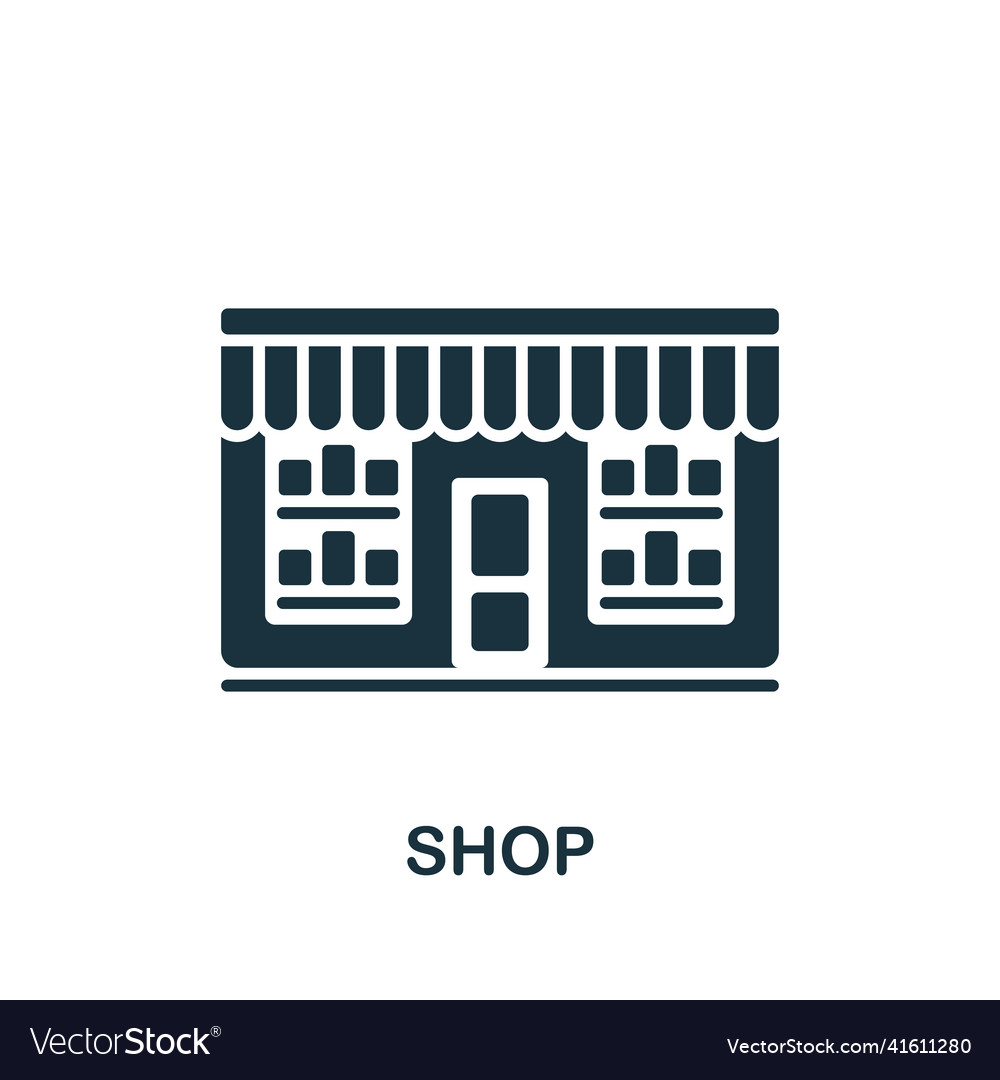 Shop icon monochrome simple icon for templates Vector Image