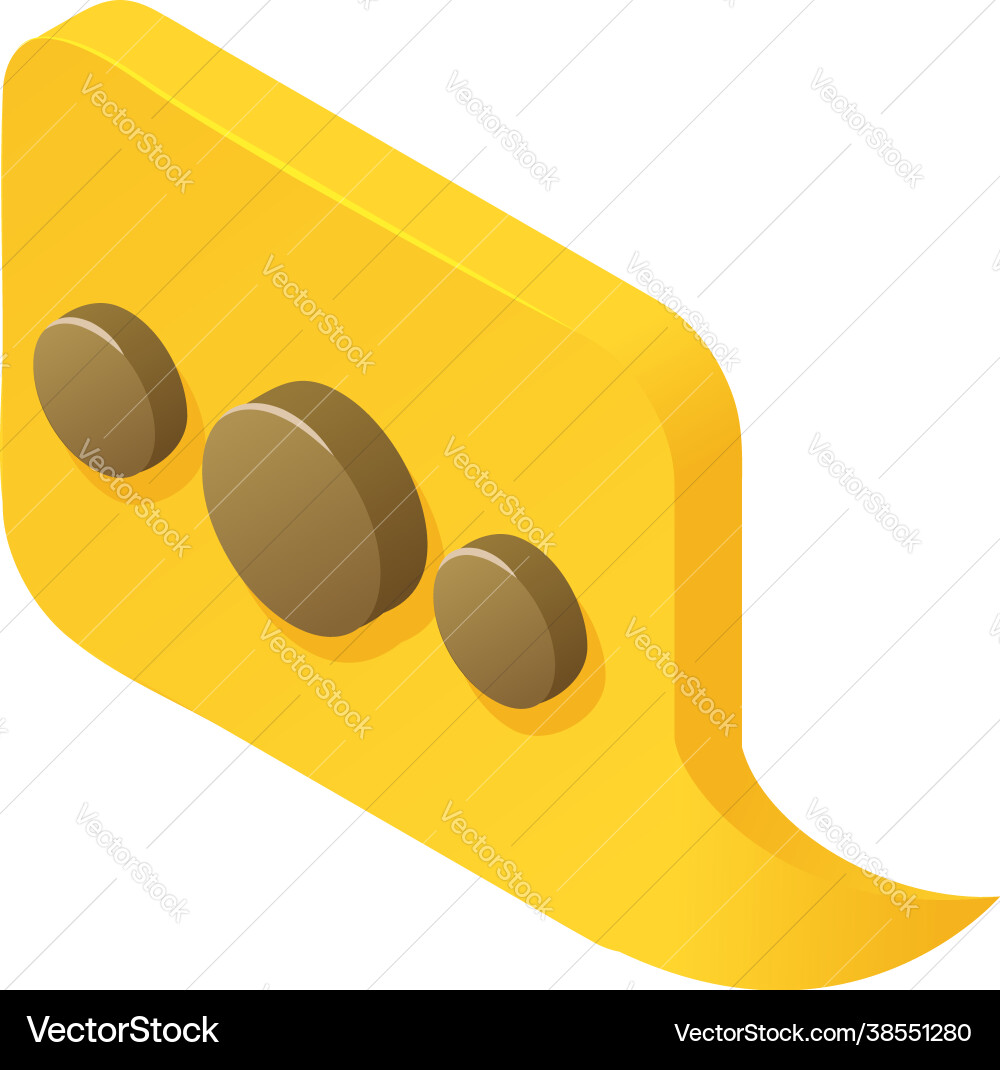 Speech bubble icon isometric rectangular Vector Image