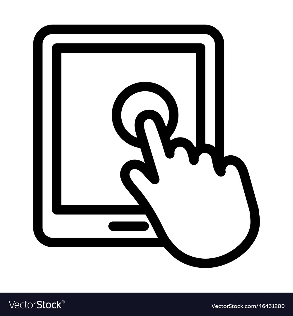 Touch Screen Thick Line Icon For Personal Vector Image