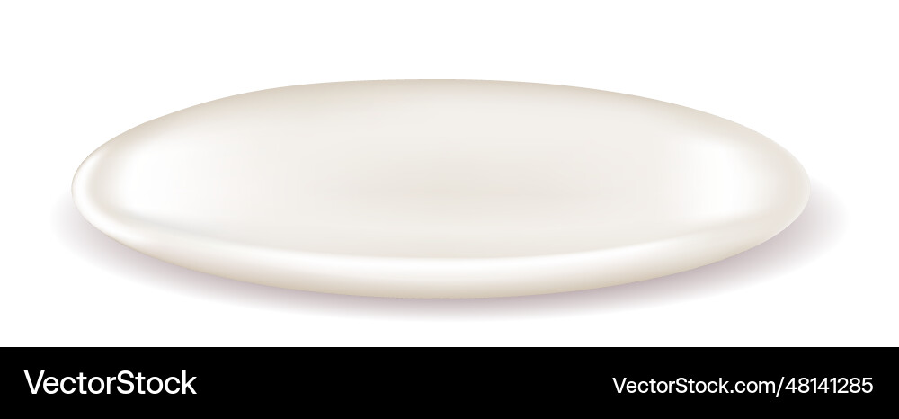 3d realistic white empty plate ceramic tableware Vector Image
