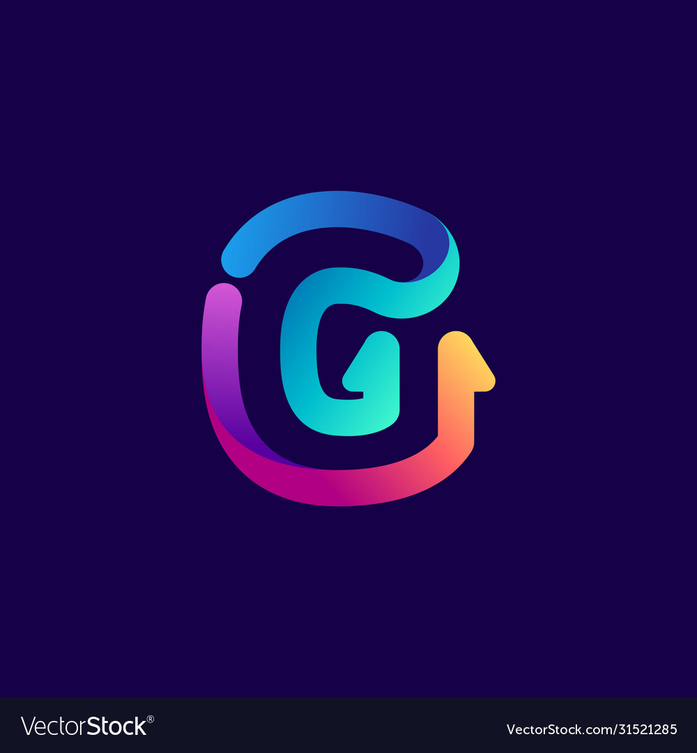 G letter logo with arrows Royalty Free Vector Image