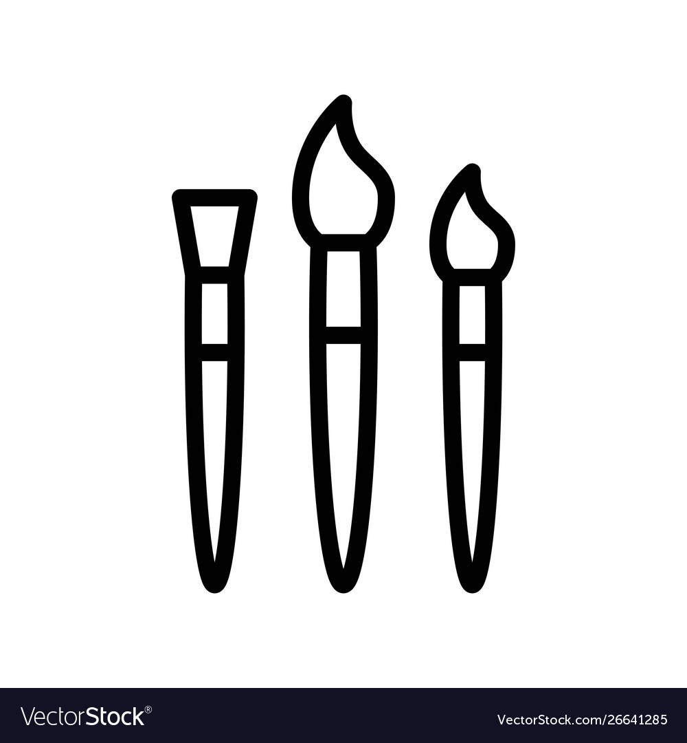 Paintbrush back to school line design icon Vector Image