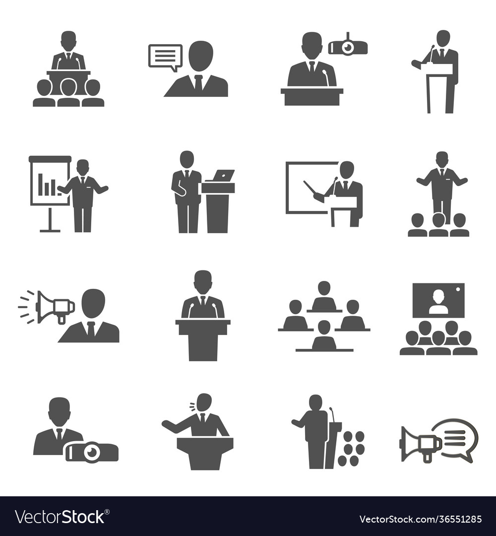 Public speaking political debate lecturer speech vector image Public speaking political debate lecturer speech