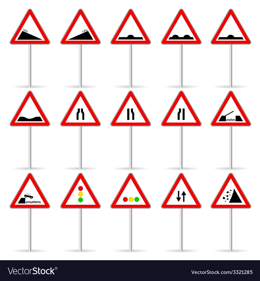 Road Sign Color Art Royalty Free Vector Image - Vectorstock