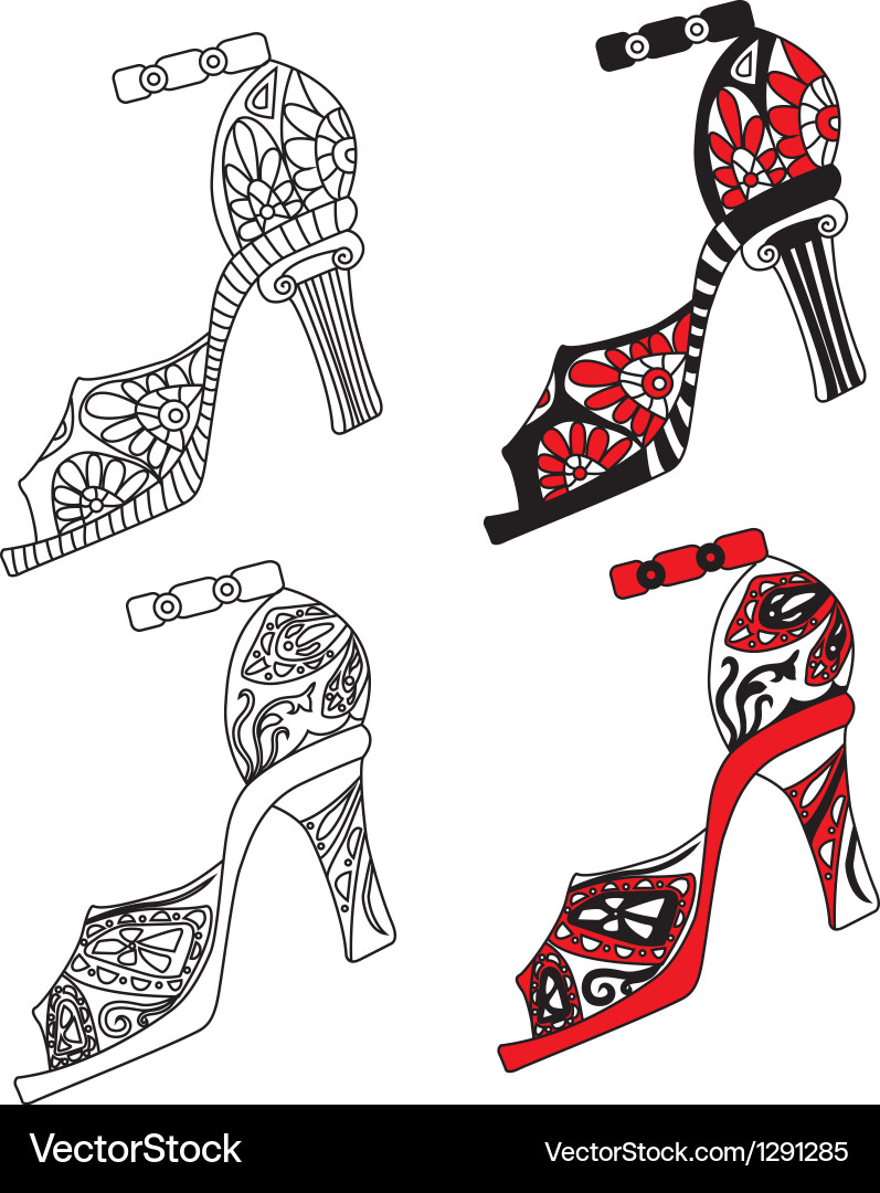 Shoes set Royalty Free Vector Image - VectorStock