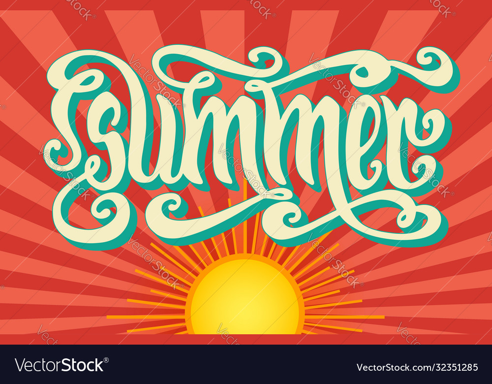 Summer lettering Royalty Free Vector Image - VectorStock