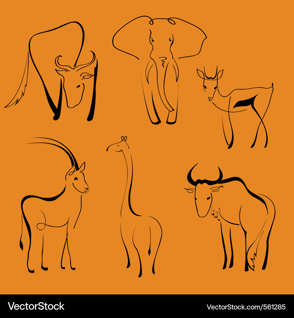 Wild Animals Royalty Free Vector Image Vectorstock