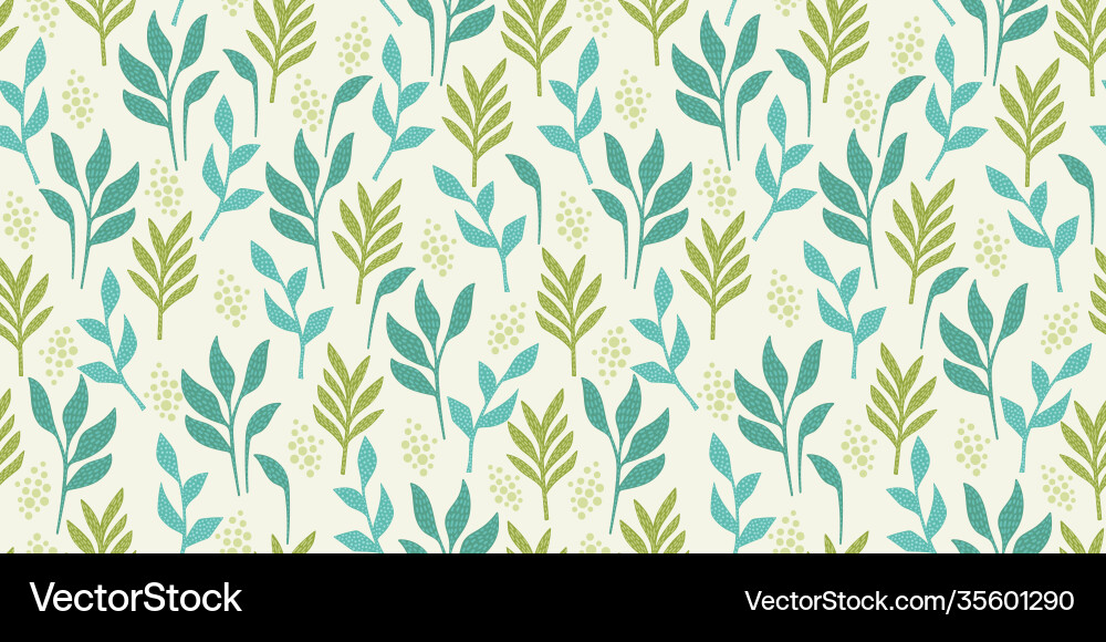 Artistic seamless pattern with abstract leaves Vector Image