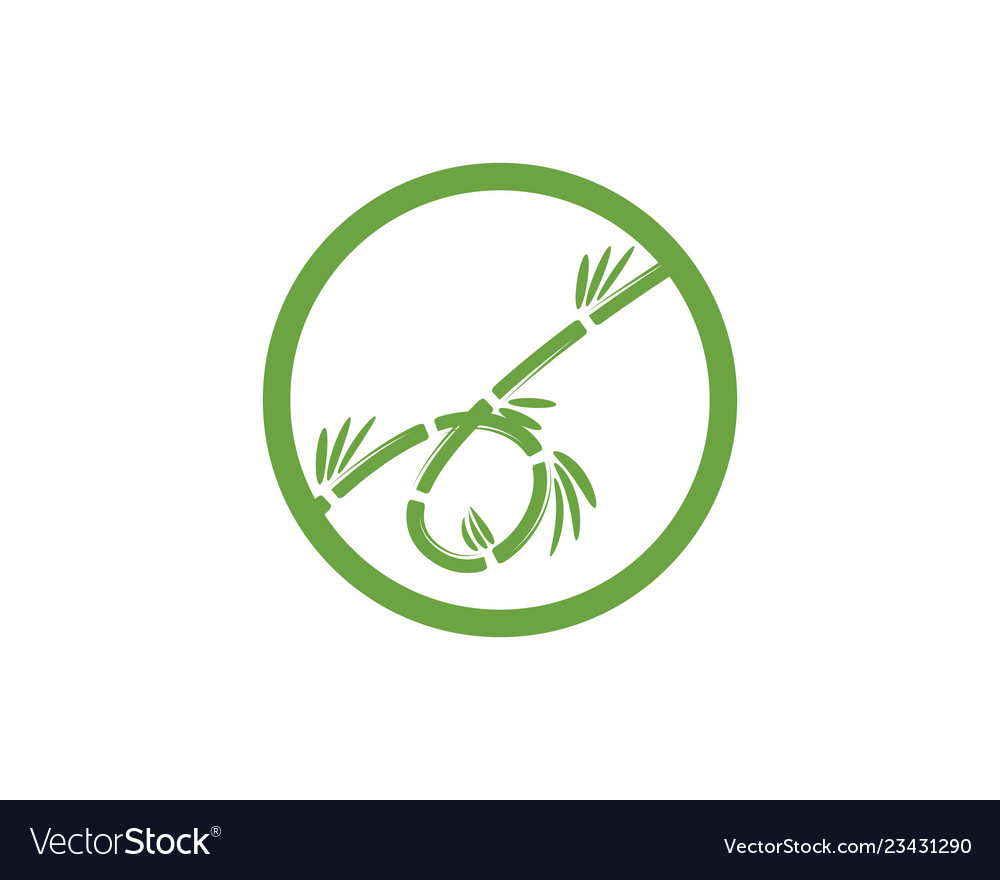 bamboo logo with green leaf for your icon template green leaf template