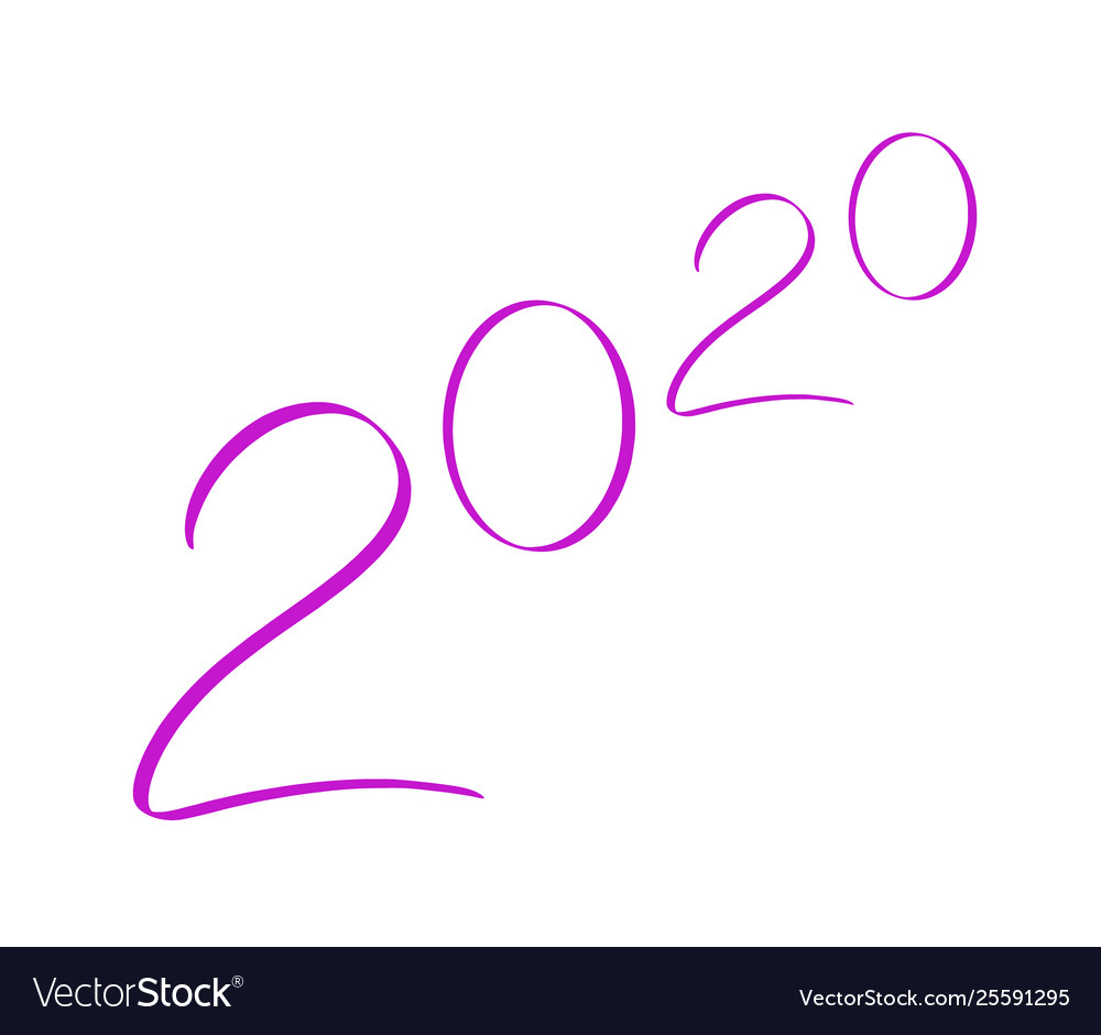 2020 year hand written numbers abstract i Vector Image