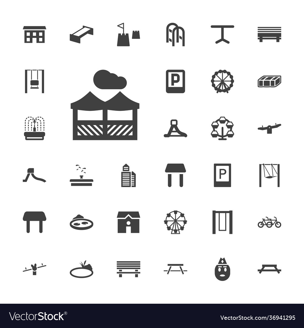 33 park icons Royalty Free Vector Image - VectorStock