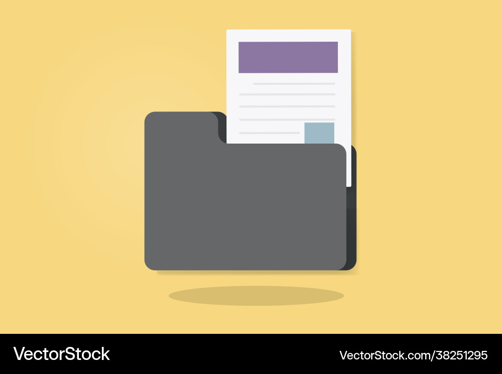 A folder with document Royalty Free Vector Image