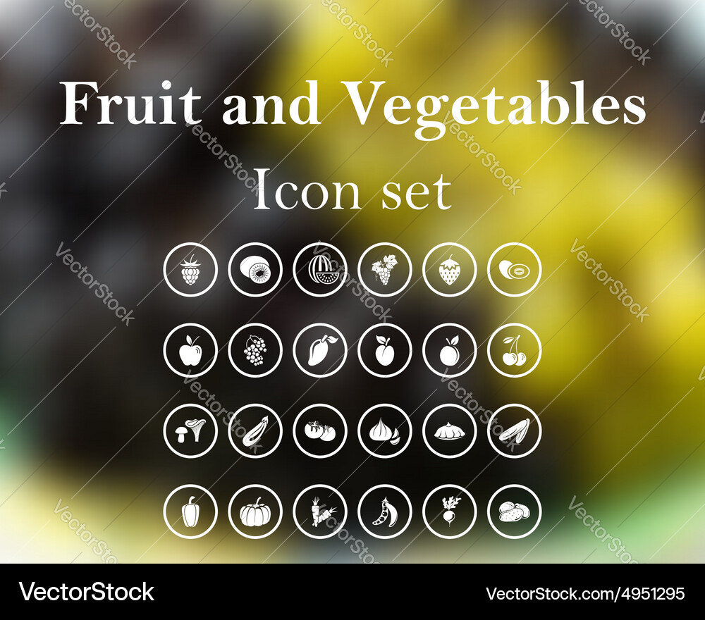 Fruit icon set Royalty Free Vector Image - VectorStock