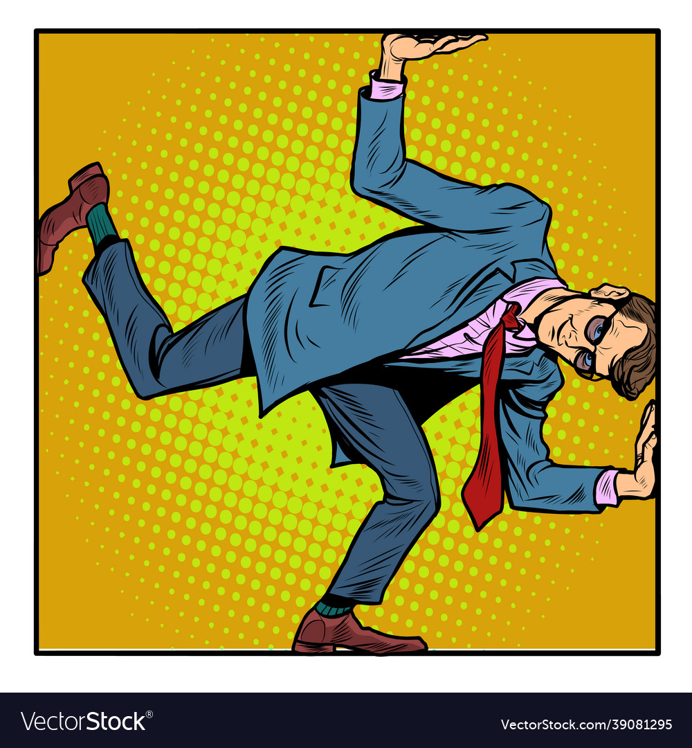 Funny businessman limitations and limits a man Vector Image