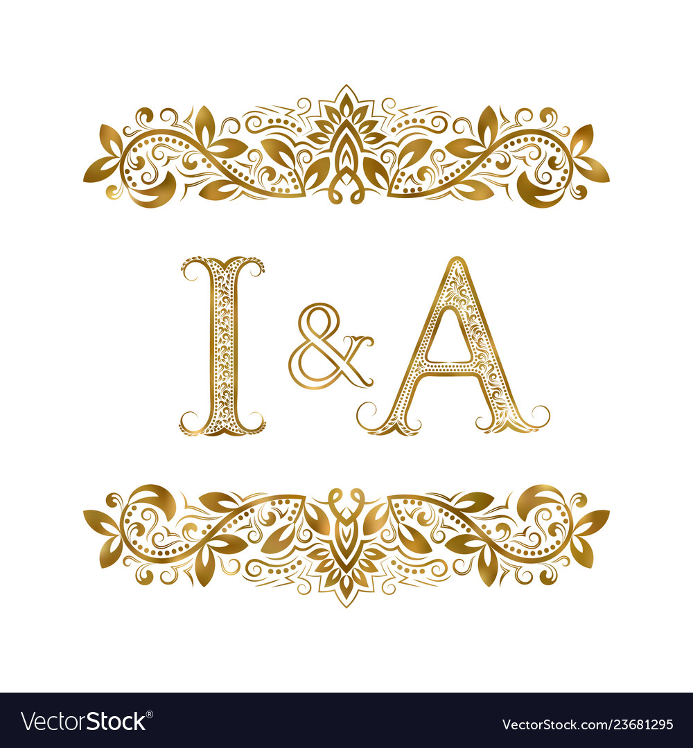 I and a vintage initials logo symbol the letters Vector Image