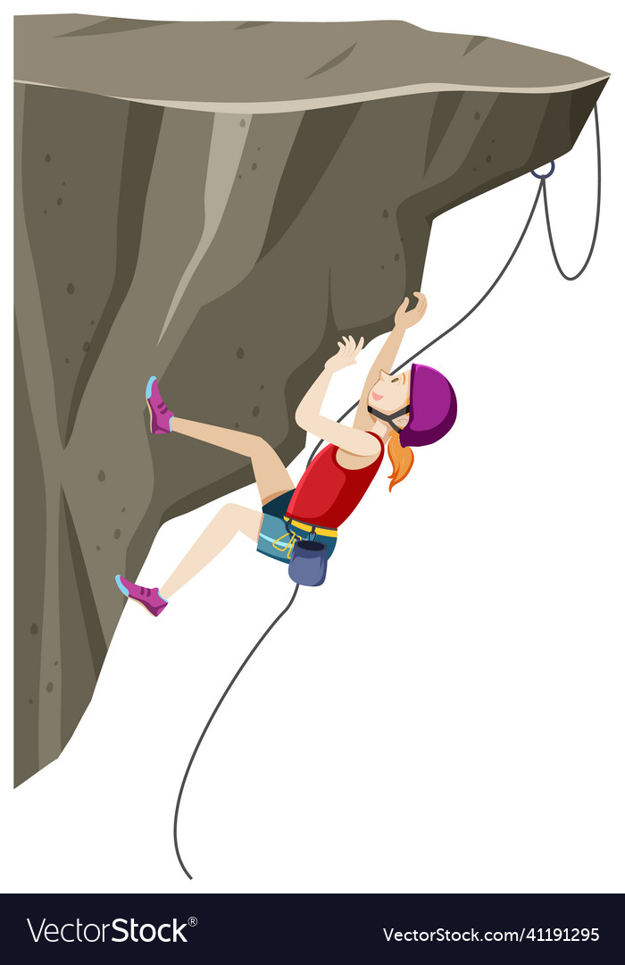 People doing outdoor rock climbing on white Vector Image